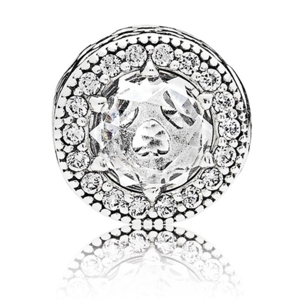 Retired Pandora Patience Essence Charm with Clear Zirconia Sterling Silver EUC